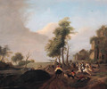 A stag hunt - (after) Carel Van Falens Or Valens