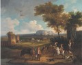 A broad landscape with a hawking party - (after) Carel Van Falens Or Valens