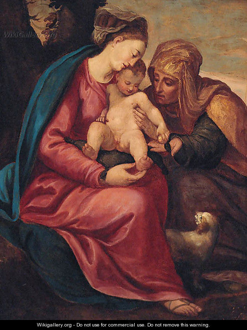 The Virgin and Child with Saint Elizabeth - (after) Christofano Allori