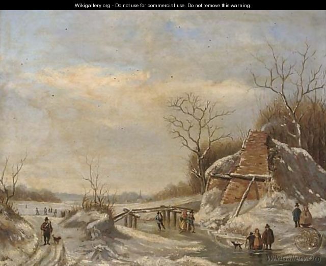 The frozen canal - (after) Charles Leickert