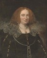 Portrait of a lady, half-length, in a black dress with a lace-trim collar - (after) Cornelis Ketel