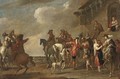 Cavalrymen at halt by an inn - (after) Cornelis De Wael