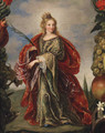 Saint Catherine within a painted Cartouche of Fruit - (after) Claude Vignon