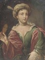 Portrait of a lady, half-length, dressed for Carnival - (after) Alessandro Longhi