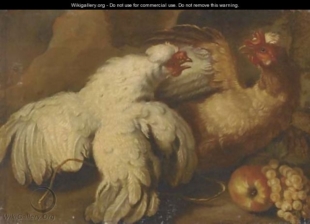 Two hens - (after) Adriaen Van Utrecht