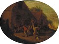 Peasants carousing in a village - (after) Adriaen Jansz. Van Ostade