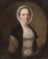 Portrait of a lady, bust-length, in a white dress and black shawl - (after) Allan Ramsay