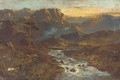 A stream from the hills, sunset - (after) Alfred De Breanski