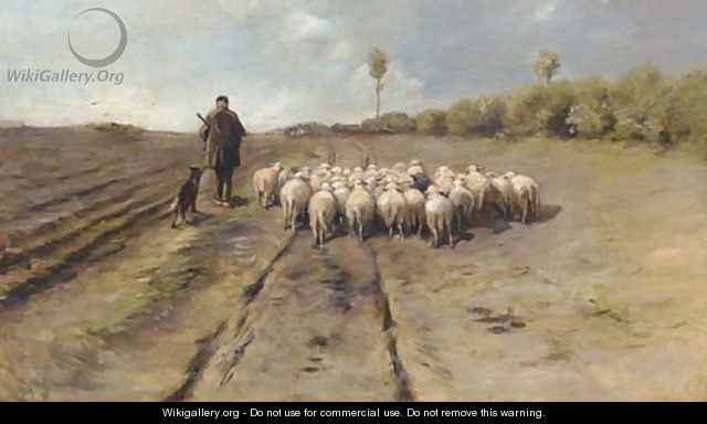 Leading home the flock - (after) Anton Mauve