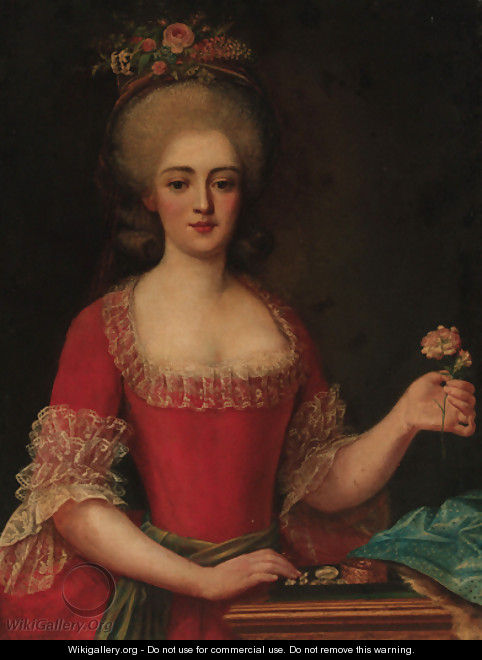 Portrait of a lady - (after) Antoine Vestier