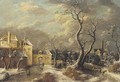 A village in winter - (after) Anthonie Beerstraten