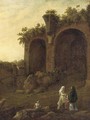 Figures conversing before classical ruins - (after) Bartholomeus Breenbergh