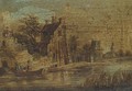 A series of six riverside landscapes with travellers and peasants - (after) Barend Gael Or Gaal