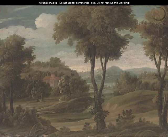 A wooded landscape with a country house - (after) Antonio Tavella, Il Solfarola