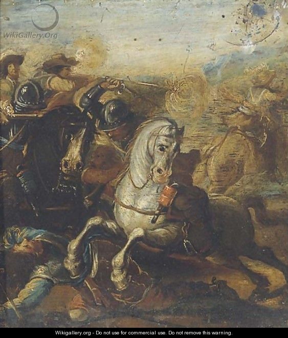 A cavalry charge - (after) Antonio Calza