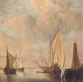 A yacht of the States General in the estuary - Dutch School