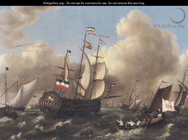 The Dutch fleet running out to sea - Dutch School