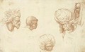 Five head studies, after Ludovico Mazzolino - Dutch School