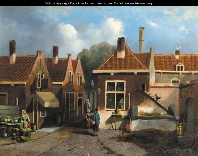 A view in a village - Dutch School