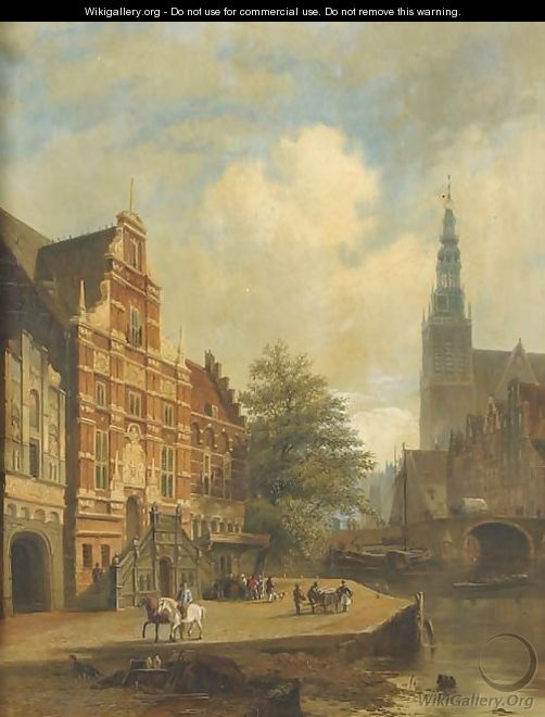 View of a Dutch town - Dutch School