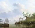 Summer on a river landscape - Dutch School