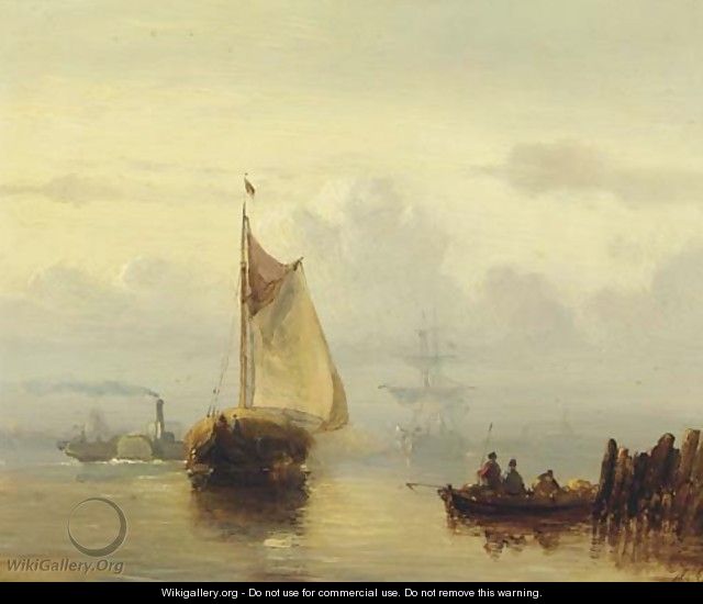 Steamship De Schelde on a misty morning - Dutch School