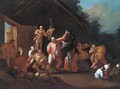 A village kermesse; and Peasants merry making in a barn - Dutch School