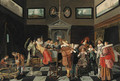 Elegant company making music and carousing in an interior - Dirck Hals