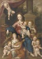 The Virgin and Child with Angels making music - Dirck de Quade Van Ravesteyn