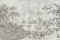 An Italianate landscape with a fortified villa - Dirck Dalens II