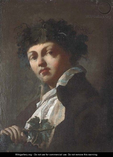 Portrait of a young man as Bacchus - Domenico Maggiotto