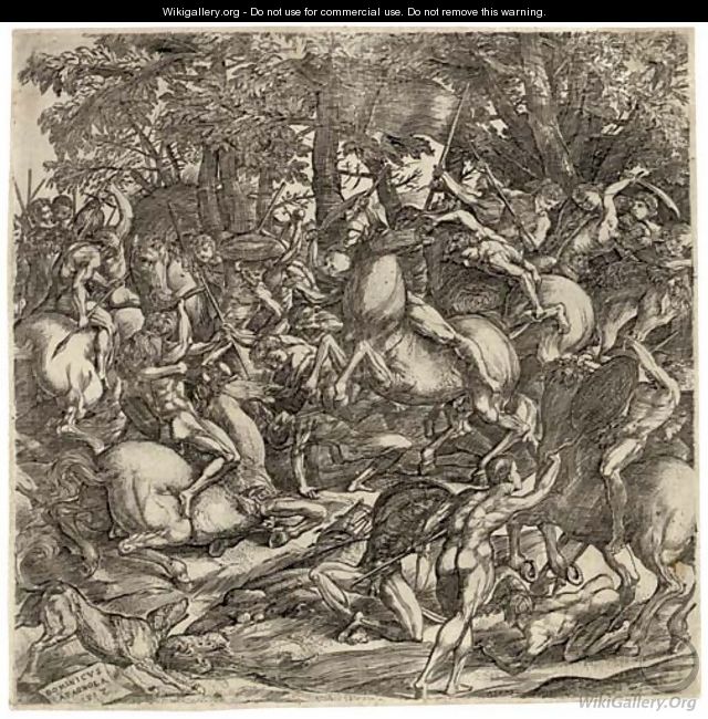 Battle of the Nude Men - Domenico Campagnola