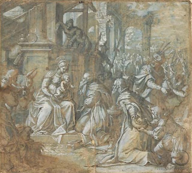 The Adoration of the Magi - Domenico Brusasorci