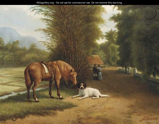 Indonesian landscape with horse and dog - Dirk G. Altman