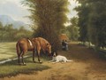 Indonesian landscape with horse and dog - Dirk G. Altman