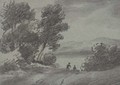 Figures on a path in a country landscape - Thomas Monro