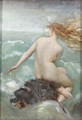 A female nude on a rocky coastline - Dorothy Tennant
