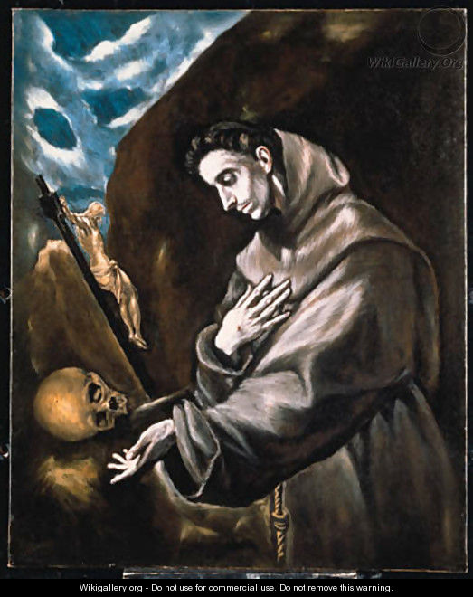 Saint Francis Standing in Meditation - El Greco (Domenikos Theotokopoulos)