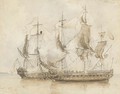 H.M.S. Experiment capturing the French privateer Telemarque, off Alicante, 19th June 1757 - Dominic Serres