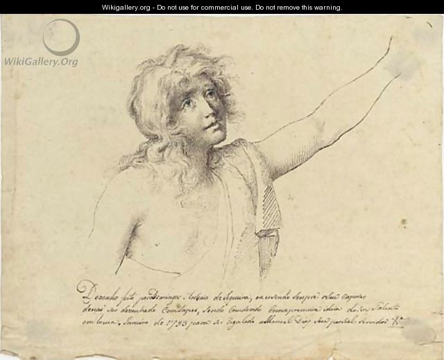 A young man gesturing to the right - Domingos Antonio de Sequeira