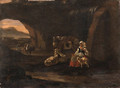 A Shepherdess seated in a Grotto - Dutch School
