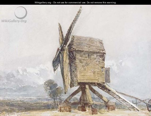 Windmill in a landscape - David Cox