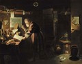 An alchemist in his study at night - (attr. to) Ryckaert, David III