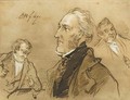 A collection of twelve drawings, pencil, black and red chalk and brush and brown ink depicting portraits, genre scenes and figure studies - Joseph Bles