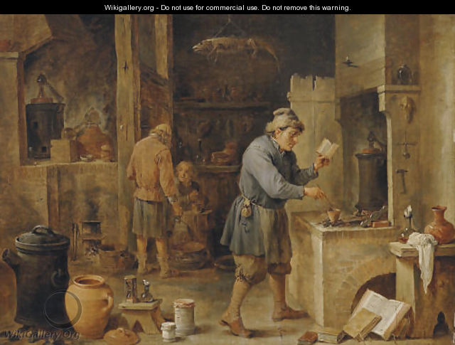 An alchemist in his workshop - David III Teniers