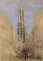 The south front of the tower of Antwerp Cathedral - David Roberts