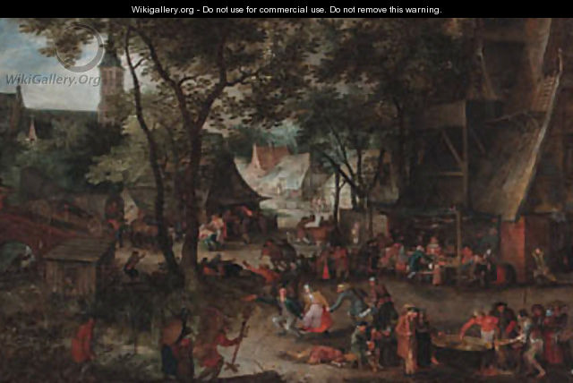 A village wedding, with peasants merrymaking - David Vinckboons