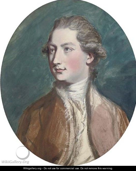 Portrait of a gentleman, bust-length, in a red coat - Daniel Gardner