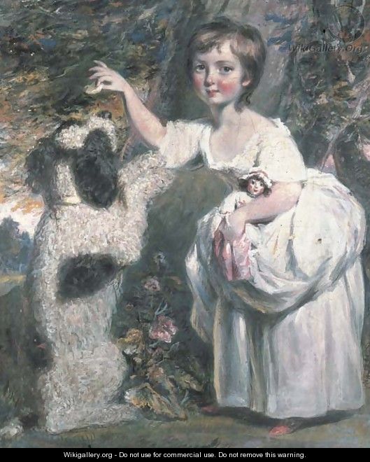 Portrait of Anne Charlotte de Lancy, later Mrs. John Loudon of Wildam, with her dog - Daniel Gardner