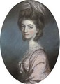 Portrait of a lady, bust-length, in a pink dress and headdress - Daniel Gardner